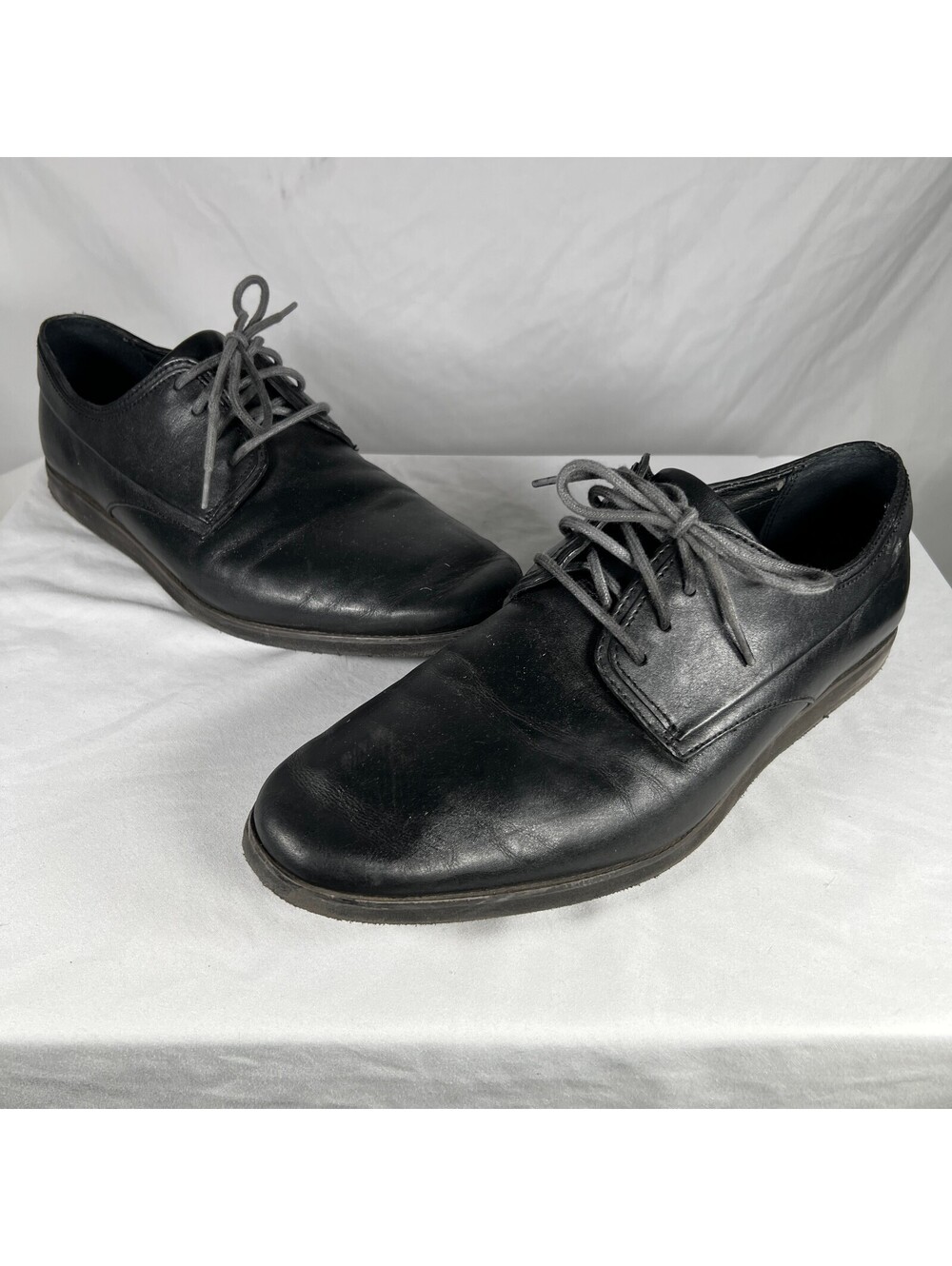Calvin Klein Men's 10M Black Lace Up Dress Shoes Plain Toe Oxford Derby